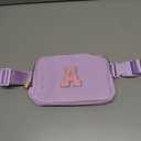 Birthday Gifts Easter Basket Stuffers for Girls, 4 5 6 7 8 9 10 11 12 13 14 Year Old Girl Gifts for Teens Sister Her, Initial Fanny Pack Belt Bag Crossbody Bag Trendy Stuff for Girls (Lavender, A)