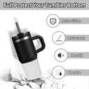 WUQID Higher Silicone Boot Compatible with Stanley Quencher H2.0 & IceFlow Flip & ProTour 40oz 30oz 20oz 14oz, Fit Same Diameter 14oz 20oz 30oz 40oz Tumbler Cups Anti-Slip Bottle Bottom Sleeve Cover (Clear)