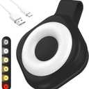 Nurse Night Light Clip for Badge - Rechargeable Magnetic Badge Light with 6 Brightness & 3 Color Modes, Hands-Free Nurse Essentials for Night Shift, Purse Light for Walking, Camping Black 1 Pack