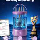 Makeup Brush Cleaner - 9000 RPM Electric Makeup Brush Cleaning Machine, IP65 Portable Make up Brush Cleaner for Makeup Sponges and Brushes (Purple) (Purple)