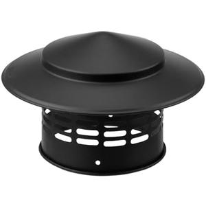 Semetall 4" Round Chimney Cap,304 Stainless Steel Chimney Cover,Cone Top Chimney Cap,Stove Pipe Chimney Cap,Black