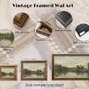 Vintage Gold Framed Landscape Wall Art Vintage River Painting Canvas Prints Landscape Wall Decor Countryside Painting Style Poster Print Artwork for Living Room Bedroom Home Decoration