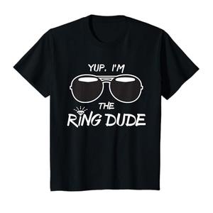 Yup I'm The Ring Dude - Funny Kids Ring Bearer T-Shirt, Black, L