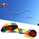 Rainbow Kite Tube Tail Outdoor Windsock with Connector, 65-Feet Kite Tail