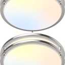 12 Inch 36W LED Ceiling Lights, 2700K/3000K/4000K/5000K/6500K Adjusted Flush Mount Ceiling Light, 3200LM Super Bright Dimmable Brushed Nickel Lighting Lamp Fixture for Bedroom Bathroom Dining, 2-Pack