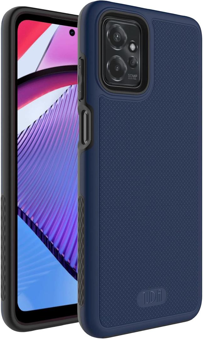 TUDIA MergeGrip Designed for Motorola Moto G Power 5G 2023 Case XT2311 - [NOT FIT Moto G 5G 2023] Military Grade Dual Layer Shockproof Slim Tough Grip Heavy Duty Protective Case Cover - Indigo Blue