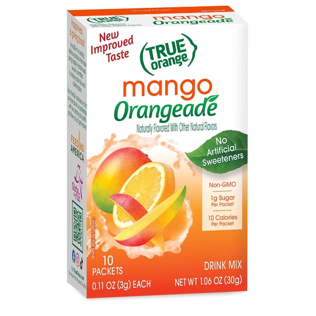 True Citrus Orange, Mango, 1.06 oz, (Pack of 10, 0.11 oz each) (EXP 08/07/27)