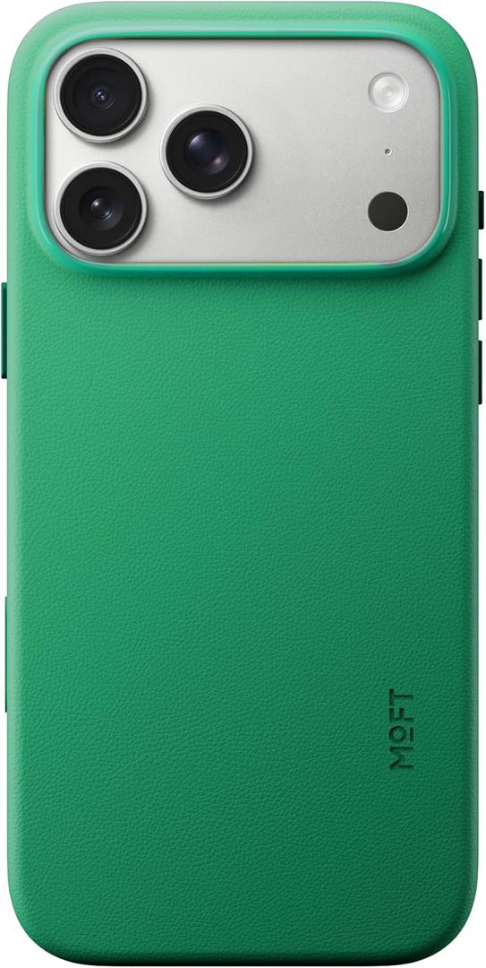 MOFT for iPhone 17 Pro Max Case- MOVAS Snap Case, MagSafe Compatible, Soft-Touch Vegan Leather, Classic Minimalist Design, Lightweight, Stain-Resistant & Camera Protection, Oz Green
