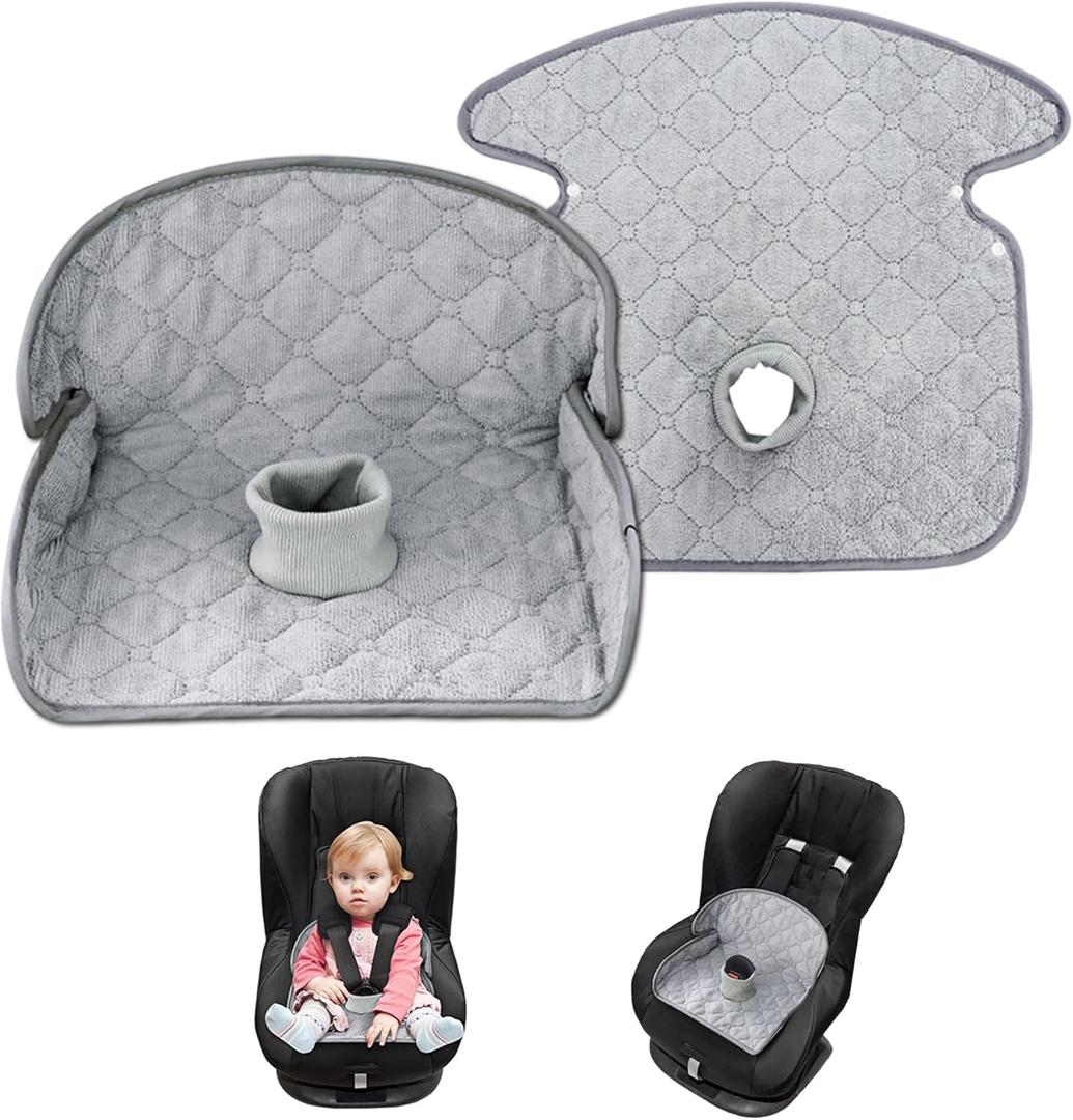 2 Pack Car Seat Protector for Child, Waterproof Toddler Seat Pee Pad for Strollers and Car Seats,4-Tier Leak-Proof,Non-Slip (Grey)