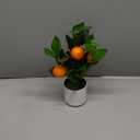 Woration Artificial Orange Plant Potted 14.5inches Small Faux Fruit Orange Tree Bonsai with White Pot Table Centerpiece Farmhouse Style Home Office Desk Shelf Decoration Indoor