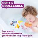 Tub Works Woodland Animals Watertight Baby Bath Toys, 6 Pack | Sealed, No Hole Bath Toys Design Keeps Moisture Out | Soft, Squeezable & Float on Water | Easy-Grip Toddler Bath Toy Set for Kids Bath
