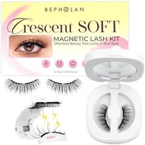 Bepholan Soft Magnetic Eyelashes, Reusable Magnetic Lashes with Applicator, Glue-free False Lashes without Eyeliner, Easy to Wear and Remove (RC24)