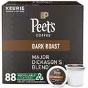 Peet's Coffee, Dark Roast Keurig K-Cup Pods, 100% Arabica Coffee - Major Dickason's Blend 88 Count (4 Boxes of 22 K-Cup Pods) (EXP 01/20/27)