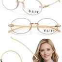 LUFF Reading Glasses for Women Men,3Pack Stylish Reader Glasses Blue Light Rimless Computer Reader Lightweight Anti Eyestrain