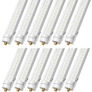 ONLYLUX 8 Foot Led Lights, T8 96" 45Watt FA8 Single Pin LED Shop Lights 5850LM, Ballast Bypass, 6000k, F96 8ft Led Bulbs Fluorescent Replacement,Workshop, Warehouse, Clear Cover(12 Pack)