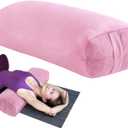 MABOZOO Yoga Bolster Pillow, Rectangular Bolster for Restorative Yoga & Meditation, Professional Meditation Cushion with Carry Handle, 27"X10"X6"