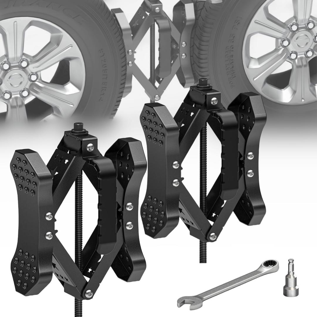 X-Shaped Wheel Chocks for Travel TrailerAllow Drill Adjust RV Stabilizers X chocks Camper Wheel Chock for Travel Trailers RV Accessories Wrench Adjustable 3.5"-10.5" 2 Pack Black