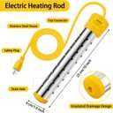Treela 2 Pcs Immersion Water Heaters Portable Electric Submersible Pool/Hot Tub Heater with 304 SS for Bathtub, Bucket, Basin 5 Gallon Water in Minutes(Yellow,2000W)