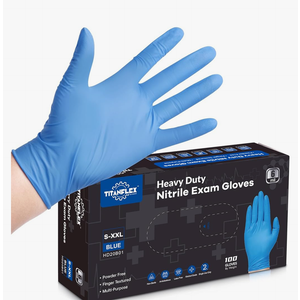 TitanFlex Nitrile Exam Gloves, Blue, 6-mil, Heavy Duty Nitrile Gloves, Mechanic Disposable Gloves, Latex Free, Powder Free