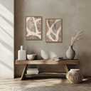 2Pcs Framed Neutral Abstract Wall ArtCanvas Prints Paintings Artwork for Walls Minimalist Beige Taupe White Abstract Modern Pictures Hallway Bedroom Office Décor for Living Room 16x24in