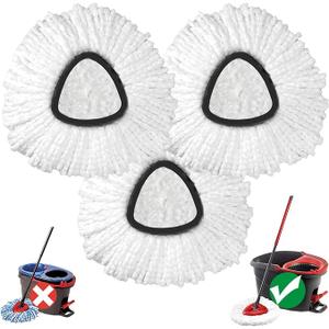 3 Pack, Mop Heads Replacements, Spin Mop Replacement Head Deep Cleaning Machine Washable and Easy-to-Replace,Spin Mop Refill Replacement Head 100% Microfiber,Mop Head Compatible with O Ceda EasyWrin