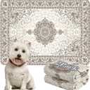 Washable Pee Pads for Dogs, 2 Pack Reusable Puppy Training Pads. 36''x48'' Super Absorbent Dog Rugs, Non-Slip and Leakproof Pee Mat for Dogs, Whelping Pads for Crates and Floors (Vintage White)