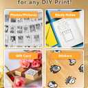 Sticker Printer, PrintPods Mini Printer, Bluetooth Portable Sticker Maker with 3 Rolls Paper, Print Pod Inkless Thermal Printer for iPhone, Impresora Porttil for Notes, Journal, DIY, Kids Gift
