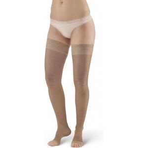Ames Walker AW Style 48 Sheer Support 20-30 mmHg Firm Compression Open Toe Thigh High Stockings w/Top Band