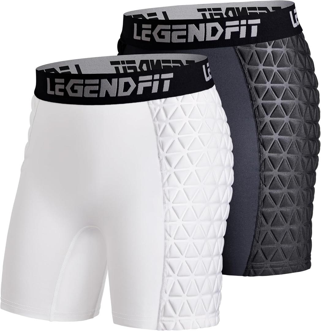 Women Softball Padded Shorts Compression Sliding Underwear for Baseball Football Lacrosse Cricket - 2 Pack 