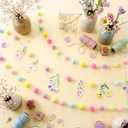Frienda 3 Pcs Wildflowers Decor Vibrant Felt Ball Garland Pom Pom Banner Carnival Themed Felt Ball Decoration for Backdrop Birthday Luau Mexican Tropical Party Christmas Decoration