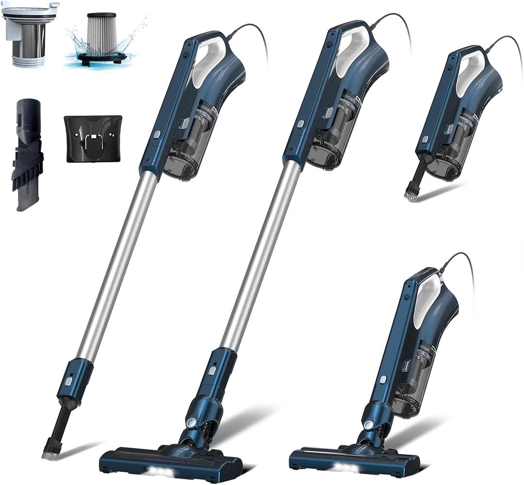 Corded Vacuum Cleaner Powerful Suction Dual Filtration with HEPA Filters One-Touch Dustbin Emptying Ultra-Lightweight & Portable Ideal for Home Cleaning 16.5-Foot Power Cord