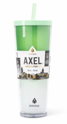 Manna™ Axel™ Plastic Tumbler & Straw Set - Green