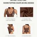FeelinGirl Shapewear Bodysuits for Women Tummy Control Body Suits Deep V Neck Thong Body Shaper (Brown, XS)