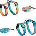 Cat Harness and Leash Set - Escape Proof Adjustable Cat Harness, Comfortable Soft Lightweight, Use Safe & Easy, Walking Travel Kitten Harness for Small Medium Large Cats (Yellow & Green)