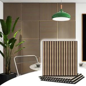TRAIN2 ART 6 Pcs Wood Slat Acoustic Panels, 3D Fluted Wood Panel Sound Absorbing Panel for Wall and Ceiling, Decorative Sound Proof Panels (Walnut, 4pcs - 23.6 X 23.6 in) TRAIN2 ART 6 Pcs Wood Slat Acoustic Panels, 3D Fluted Wood Panel Sound Absorbing Panel for Wall and Ceiling, Decorative Sound Proof Panels (Walnut, 4pcs - 23.6 X 23.6 in)