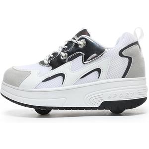 Ehauuo Roller Skates Shoes Sneakers Wheels Removable for Boys Girls Safety Stain-Resistant Easy on and Clean Comfortable as Kids Fun Sports Loved for Kids Beginners, Size: 5.5 Big Kid