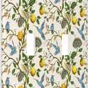Blue Bird Lemon Tree 2 Gang Double Toggle Outlet Light Switch Cover Decorative Wall Plate Cover For Home Living Bedroom Kitchen Decorative