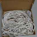 Amazon Basics Cat 6 Ethernet RJ45 10Gbps Flat Network Cable, 100ft Snagless with Gold-Plated Connectors, Outdoor & Indoor Solid Patch Cord with Clips for Router, Modem, Gaming, Computer, White