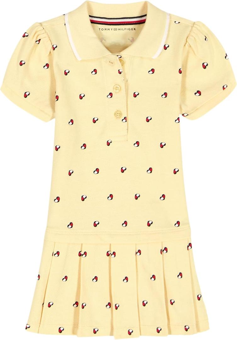 Girls' Pique Polo Dress (Yellow, 6X-S)
