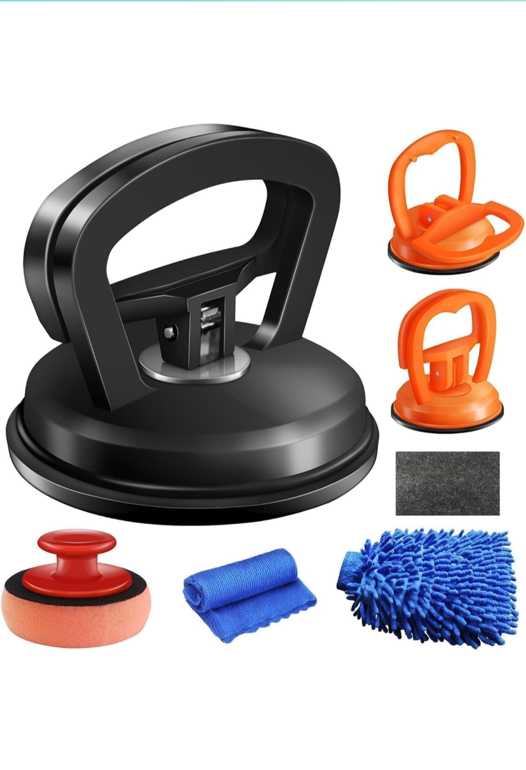 Dent Puller,3 Pack Car Dent Puller Car Dent Removal Kit Suction Cup Dent Puller Dent Remover Tool and Dent Repair Kit Handle Lifter for Cars Body,Glass,Screen,Objects Moving (Black+Orange)