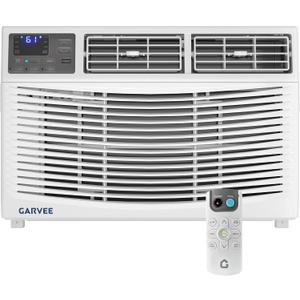GarveeHome 8000 BTU Window Air Conditioner with Remote Control | Window AC Units Cools up to 350 Sq. Ft, 3 Cooling & Fan Speeds, Quiet Operation, LED Digital Display, Ideal for Bedroom