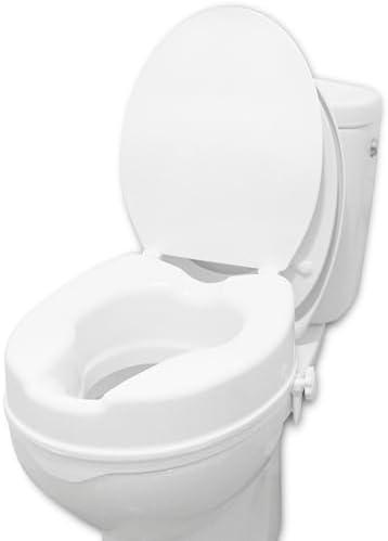PEPE Mobility - Raised Toilet Seat for Seniors 4 inch (Fits Round and Elongated up to 15"), Lid - Handicap Riser