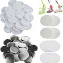 200 Sets 58mm(2.25 in) Blank Pin Back Buttons Parts for Button Maker Machine 58mm, Round Badge Making Supplies, Includes Metal Cover, Plastic Button Back Cover, Clear Film&Blank Paper