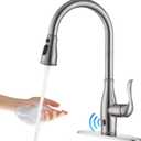 Touchless Kitchen Faucet with Pull Down Sprayer, Motion Sensor Smart Hands-Free Automatic Single Handle Kitchen Sink Faucet, Stainless Steel Brushed Nickel Finish