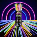GemPrime 100 Pcs Glow Sticks Bulk Party Pack  8 Glow in the Dark Party Supplies & Party Favors Pack for Glow Bracelets & Glow Necklaces  100 Connectors for Christmas, Concerts & Birthdays