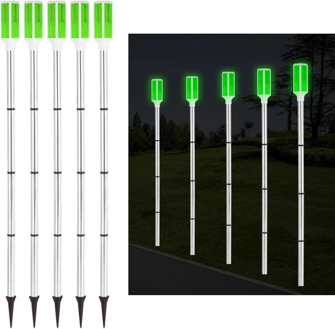5 Pack Solar Driveway Markers, 37'' Solar Powered Driveway Warning Lights, Driveway Markers Lights with Detachable Poles Stakes, Reflective Driveway Markers for Snow Road Night Drive