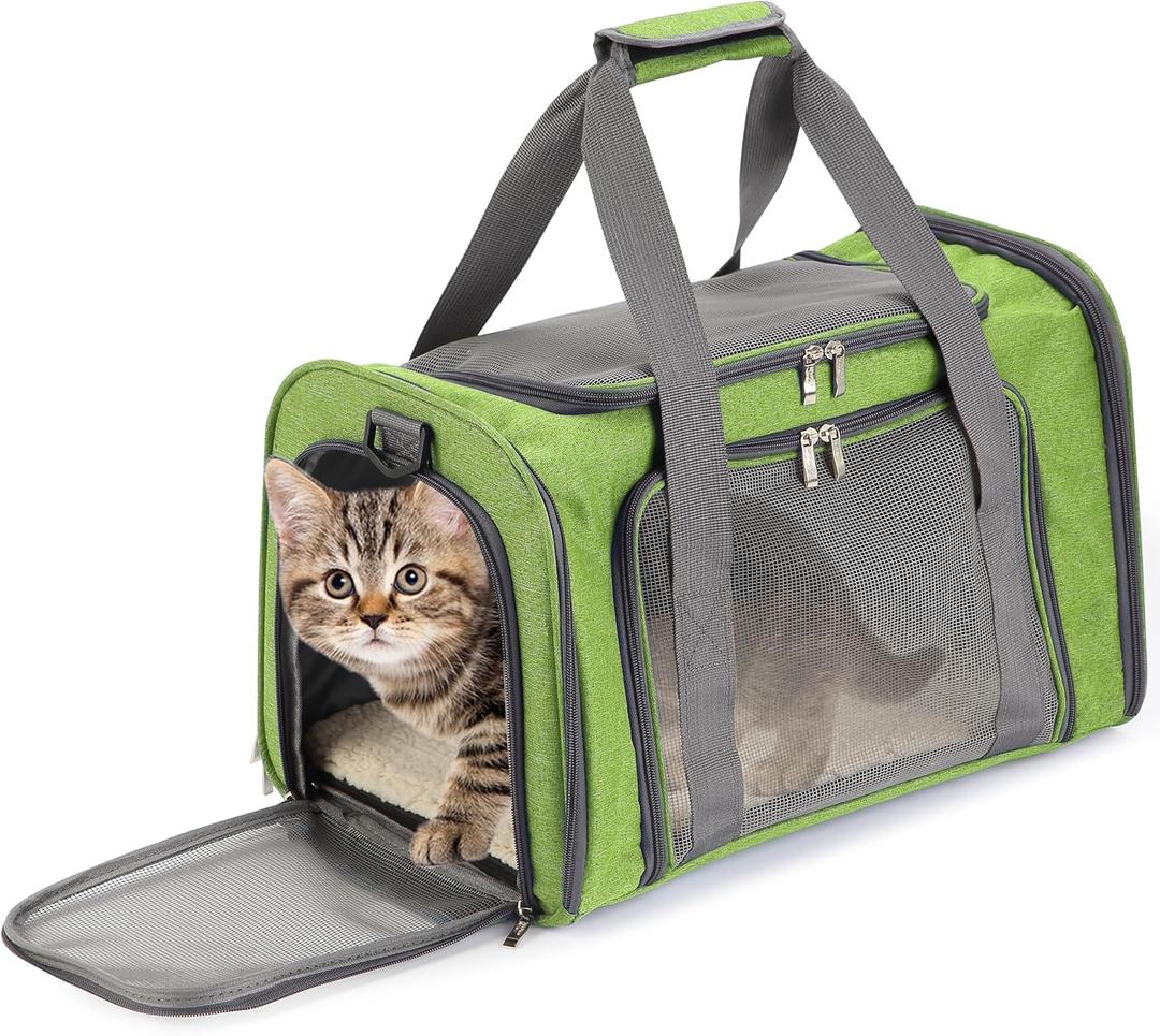 Mr. Pen- Pet Carrier for Cats & Dogs - Soft-Sided Travel Carrier Bag (Green)