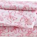 Betsey Johnson - Twin XL Bed Sheets, Soft Bedding with Matching Pillowcase, Fade & Wrinkle Resistant, Lightweight for Year Round Use, Dorm Essentials (Ballet Bows Pink)