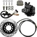 Rear Front Hydraulic Brake Assembly Caliper Master Cylinder Kit, with Disc Brake Plate Rotor Brake Pad, Replace for Go Kart Golf Cart ATV