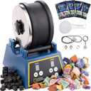 National Geographic Rock Tumbler Kit - 3 Lb. Extra Large Capacity Barrel with 3-Speed Motor & 9-Day Timer, Kit Includes Rocks for Tumbling and Rock Polisher Grit, Rock Tumbler for Adults and Kids